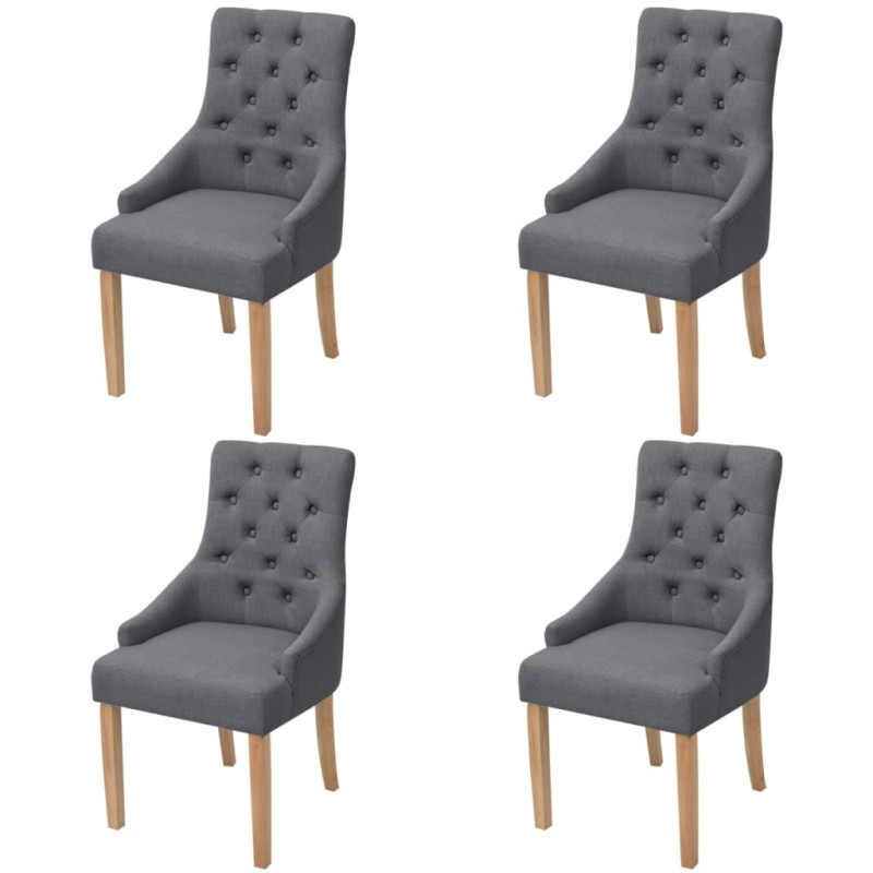 vidaXL Sillas de comedor 4 unidades de tela gris oscuro vidaXL Sillas de comedor 4 unidades de tela gris oscuro