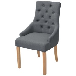 vidaXL Sillas de comedor 4 unidades de tela gris oscuro