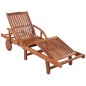 vidaXL Tumbonas 2 unidades y mesita madera maciza de acacia 