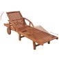 vidaXL Tumbonas 2 unidades y mesita madera maciza de acacia 