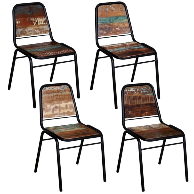vidaXL Sillas de comedor 4 unidades madera maciza reciclada vidaXL Sillas de comedor 4 unidades madera maciza reciclada