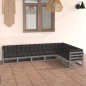 vidaXL Set de muebles de jardín 7 pzas con cojines madera pino gris vidaXL Set de muebles de jardín 7 pzas con cojines madera pino gris