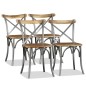 vidaXL Sillas de comedor 4 uds. madera de mango respaldo acero cruzado vidaXL Sillas de comedor 4 uds. madera de mango respaldo acero cruzado