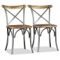 vidaXL Sillas de comedor 4 uds. madera de mango respaldo acero cruzado vidaXL Sillas de comedor 4 uds. madera de mango respaldo acero cruzado