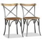 vidaXL Sillas de comedor 4 uds. madera de mango respaldo acero cruzado vidaXL Sillas de comedor 4 uds. madera de mango respaldo acero cruzado