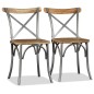 vidaXL Sillas de comedor 4 uds. madera de mango respaldo acero cruzado vidaXL Sillas de comedor 4 uds. madera de mango respaldo acero cruzado