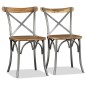 vidaXL Sillas de comedor 4 uds. madera de mango respaldo acero cruzado vidaXL Sillas de comedor 4 uds. madera de mango respaldo acero cruzado