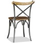 vidaXL Sillas de comedor 4 uds. madera de mango respaldo acero cruzado vidaXL Sillas de comedor 4 uds. madera de mango respaldo acero cruzado