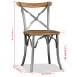 vidaXL Sillas de comedor 4 uds. madera de mango respaldo acero cruzado vidaXL Sillas de comedor 4 uds. madera de mango respaldo acero cruzado