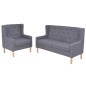 vidaXL Conjunto de sofás 2 piezas tela gris vidaXL Conjunto de sofás 2 piezas tela gris