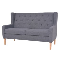 vidaXL Conjunto de sofás 2 piezas tela gris