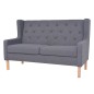 vidaXL Conjunto de sofás 2 piezas tela gris vidaXL Conjunto de sofás 2 piezas tela gris
