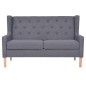 vidaXL Conjunto de sofás 2 piezas tela gris vidaXL Conjunto de sofás 2 piezas tela gris