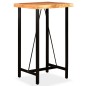 vidaXL Mesa y taburetes bar madera maciza acacia cuero real y lona vidaXL Mesa y taburetes bar madera maciza acacia cuero real y lona