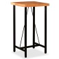 vidaXL Mesa y taburetes bar madera maciza acacia cuero real y lona vidaXL Mesa y taburetes bar madera maciza acacia cuero real y lona