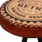 vidaXL Mesa y taburetes bar madera maciza acacia cuero real y lona vidaXL Mesa y taburetes bar madera maciza acacia cuero real y lona