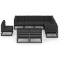 vidaXL Set de muebles de jardín 9 pzas con cojines madera pino negro vidaXL Set de muebles de jardín 9 pzas con cojines madera pino negro