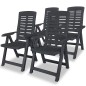 vidaXL Set de comedor de jardín 5 piezas plástico gris antracita