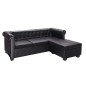 vidaXL Sofá Chesterfield con forma L cuero sintético negro vidaXL Sofá Chesterfield con forma L cuero sintético negro
