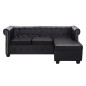 vidaXL Sofá Chesterfield con forma L cuero sintético negro vidaXL Sofá Chesterfield con forma L cuero sintético negro