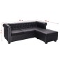 vidaXL Sofá Chesterfield con forma L cuero sintético negro vidaXL Sofá Chesterfield con forma L cuero sintético negro