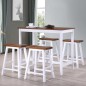 vidaXL Juego de mesa alta y taburete de cocina 5 pzas madera maciza vidaXL Juego de mesa alta y taburete de cocina 5 pzas madera maciza