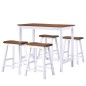 vidaXL Juego de mesa alta y taburete de cocina 5 pzas madera maciza vidaXL Juego de mesa alta y taburete de cocina 5 pzas madera maciza