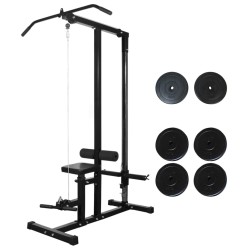 vidaXL Máquina de musculación con discos de peso 40 kg