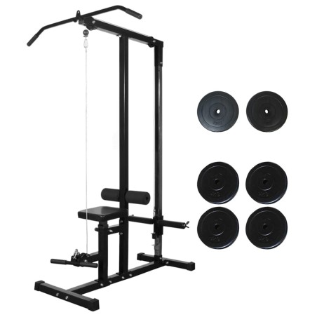 vidaXL Máquina de musculación con discos de peso 40 kg