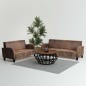 vidaXL Conjunto de sofás 2 piezas ante artificial marrón vidaXL Conjunto de sofás 2 piezas ante artificial marrón
