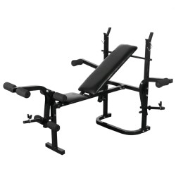 vidaXL Banco musculación con soporte pesas, pesas y mancuernas 60,5 kg