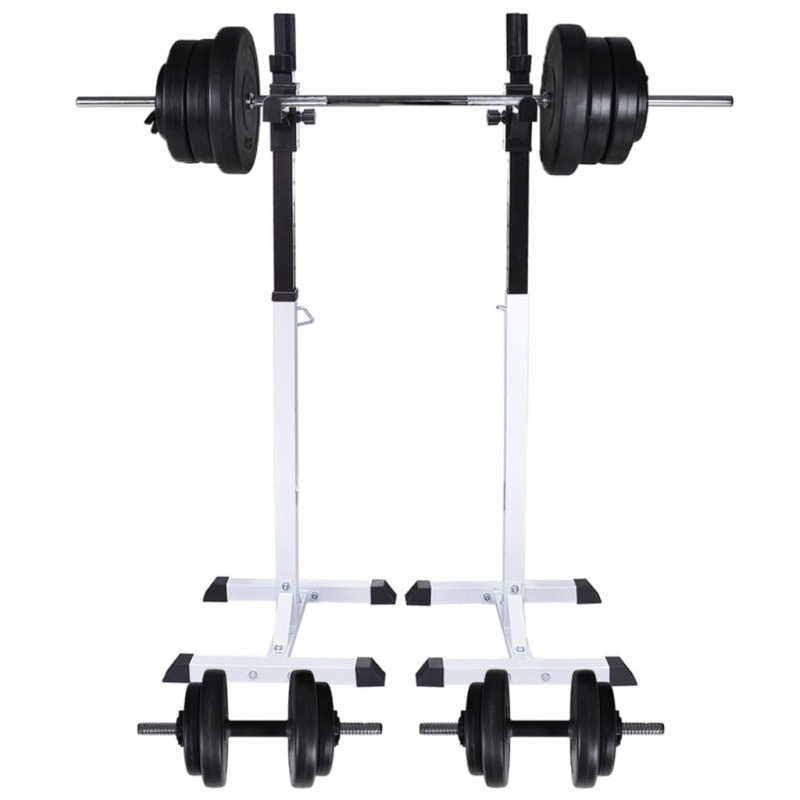 vidaXL Soporte de pesas con pesas y mancuernas 60,5 kg vidaXL Soporte de pesas con pesas y mancuernas 60,5 kg