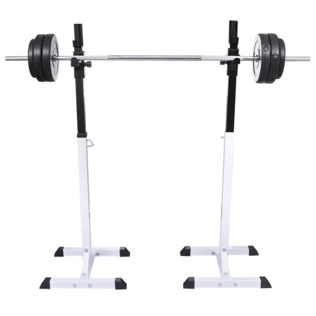 vidaXL Soporte de pesas con pesas y mancuernas 60,5 kg 