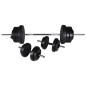 vidaXL Soporte de pesas con pesas y mancuernas 60,5 kg vidaXL Soporte de pesas con pesas y mancuernas 60,5 kg