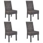 vidaXL Sillas de comedor 4 unidades ratán Kubu y madera mango marrón vidaXL Sillas de comedor 4 unidades ratán Kubu y madera mango marrón