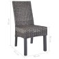 vidaXL Sillas de comedor 4 unidades ratán Kubu y madera mango marrón vidaXL Sillas de comedor 4 unidades ratán Kubu y madera mango marrón