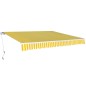 vidaXL Toldo plegable de operación manual 400 cm amarillo y blanco vidaXL Toldo plegable de operación manual 400 cm amarillo y blanco