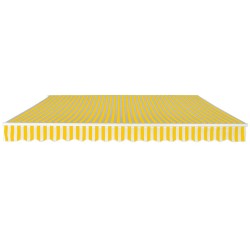 vidaXL Toldo plegable de operación manual 400 cm amarillo y blanco