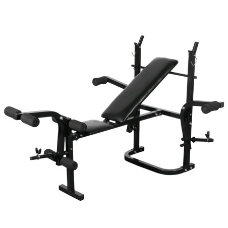 vidaXL Banco musculación con soporte pesas, pesas y mancuernas 30,5 kg