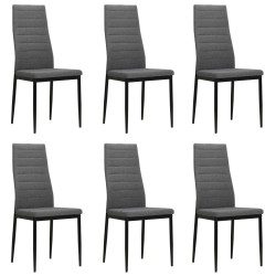 vidaXL Sillas de comedor 6 unidades tela gris claro