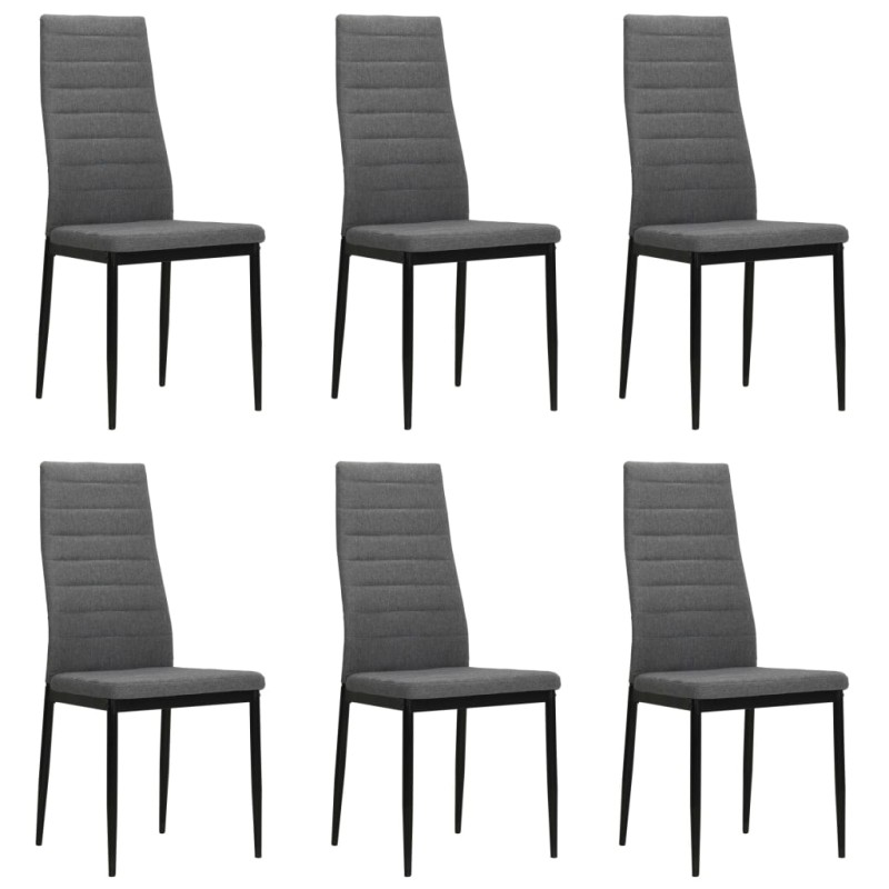 vidaXL Sillas de comedor 6 unidades tela gris claro vidaXL Sillas de comedor 6 unidades tela gris claro