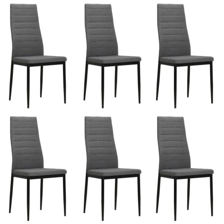 vidaXL Sillas de comedor 6 unidades tela gris claro