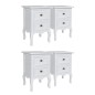 vidaXL Mesitas de noche 4 unidades con 2 cajones MDF blancas vidaXL Mesitas de noche 4 unidades con 2 cajones MDF blancas