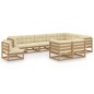 vidaXL Set de muebles de jardín 10 pzs cojines madera pino marrón miel vidaXL Set de muebles de jardín 10 pzs cojines madera pino marrón miel