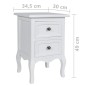 vidaXL Mesitas de noche 4 unidades con 2 cajones MDF blancas vidaXL Mesitas de noche 4 unidades con 2 cajones MDF blancas