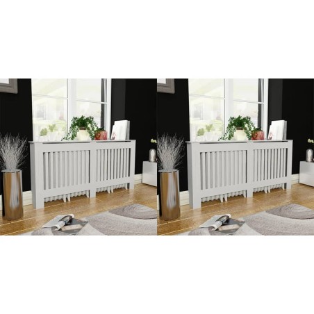 vidaXL Cubiertas para radiador 2 unidades MDF blanco 172 cm