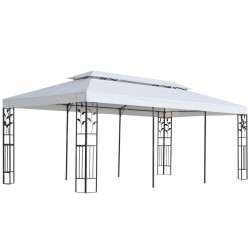 vidaXL Cenador blanco 3x6 m