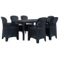 vidaXL Comedor de jardín 7 piezas plástico aspecto de ratán antracita vidaXL Comedor de jardín 7 piezas plástico aspecto de ratán antracita
