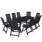 vidaXL Conjunto de comedor de jardín 11 piezas plástico gris antracita vidaXL Conjunto de comedor de jardín 11 piezas plástico gris antracita