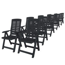 vidaXL Conjunto de comedor de jardín 11 piezas plástico gris antracita